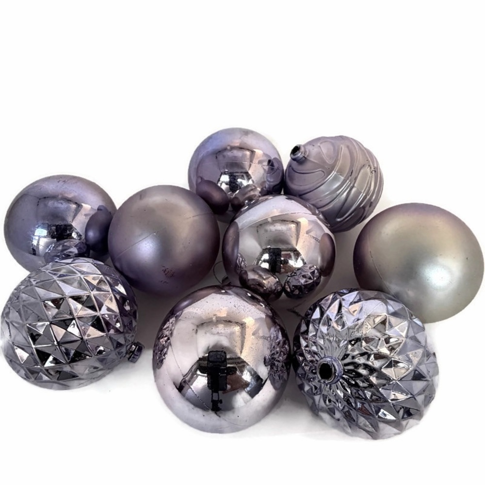 Purple Craft Ornament Balls Lot of 9